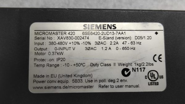 6SE6420-2UD13-7AA1 SIEMENS